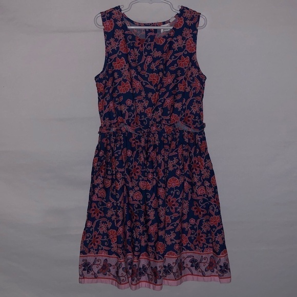 Kid's Gap Red & Blue Floral Print Dress - Picture 2 of 9